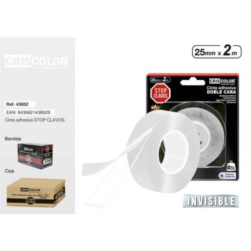 Stop Clavos Cinta Invis.25mm X 2mt 43852