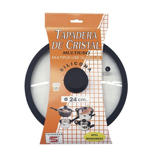 Tapa de cristal TECNHOGAR Tapadera Cristal/Silicona 20Cm.Tecnhogar