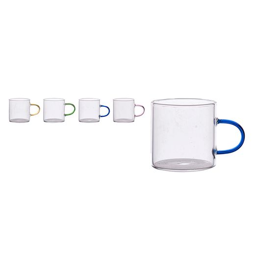 Taza Mug Borosilicato 4 Unidades