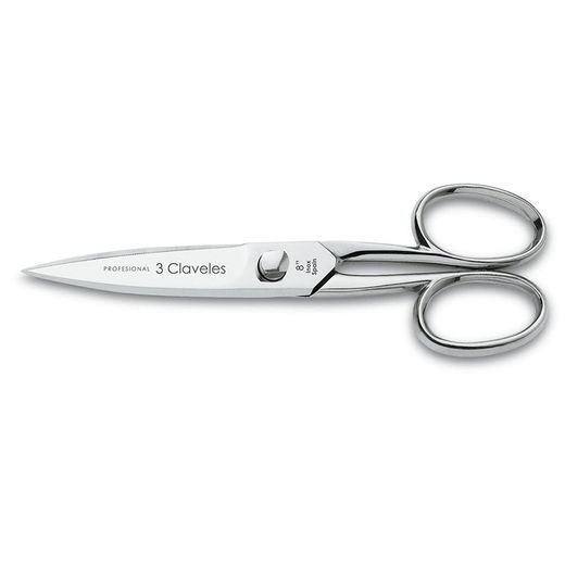 Tijera cocina 3 CLAVELES. Tijera Cocina Dentada, Inox. 20 Cm