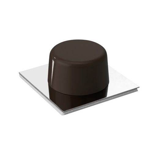 Topall porta INOFIX. Topall Adhes.Marron Base Inox. Bl. 2 Un.