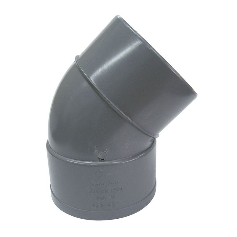 Tubería flexible de PVC CREARPLAST Crearflex y accesorios para evacuación. Acc.Pvc. Codo Macho-Hembra 50-45º