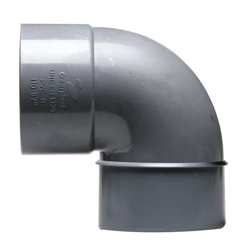 Tubería flexible de PVC CREARPLAST Crearflex y accesorios para evacuación. Acc.Pvc. Codo Macho-Hembra 75-87º