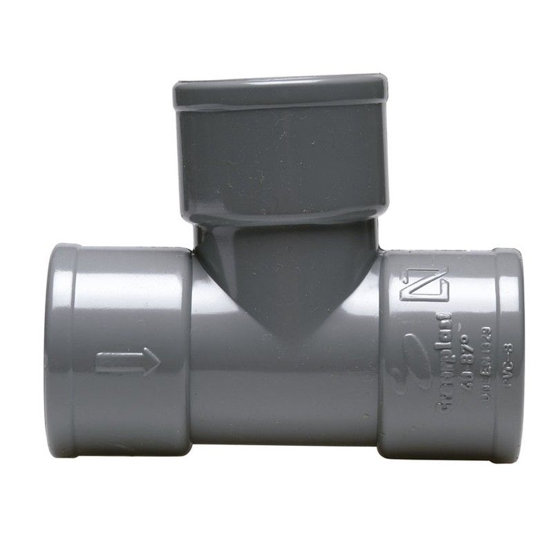 Tubería flexible de PVC CREARPLAST Crearflex y accesorios para evacuación. Acc.Pvc. Derivacion Simple H/H 50-87º