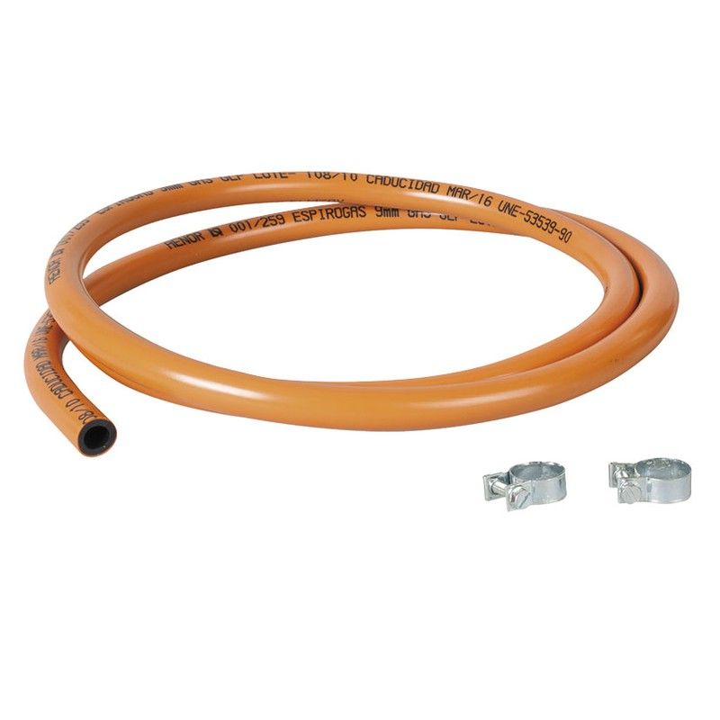 Tubo gas butano HABITEX Tubo Plast.Gas Buta.1,5M + 2 Abraz.Habit