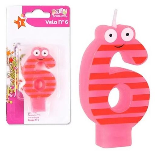 Bougie d'anniversaire avec yeux n° 6 R-68545