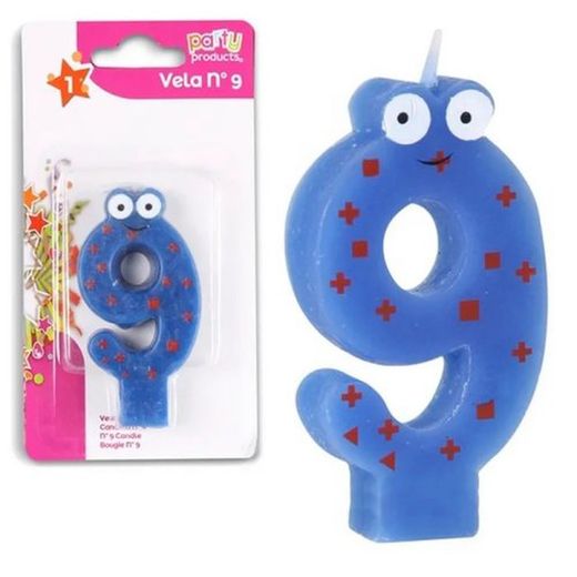Bougie d'anniversaire avec yeux n° 9 R-68548