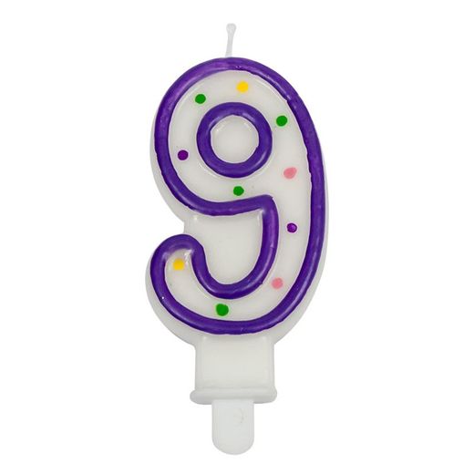 Vela de Aniversário nº 9. Caixa 6 Un.