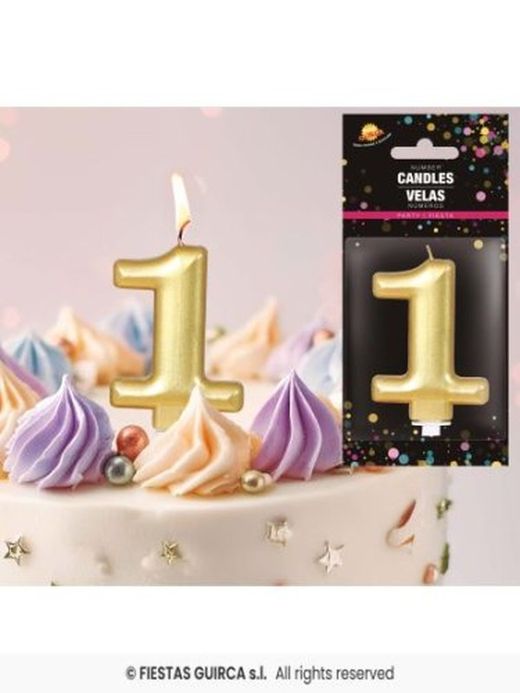 Vela de Aniversário nº 1 Dourada R-3281