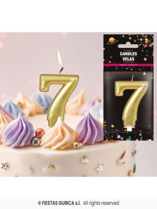 Vela de Aniversário nº 7 Dourada R-3287