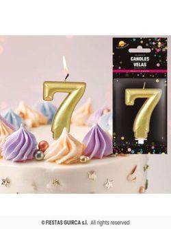 Vela de Aniversário nº 7 Dourada R-3287