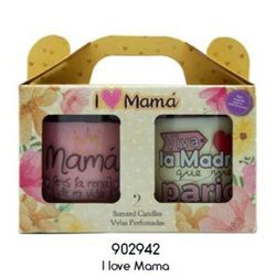Vela Vaso Perf.Mensaje Set -2- Mama